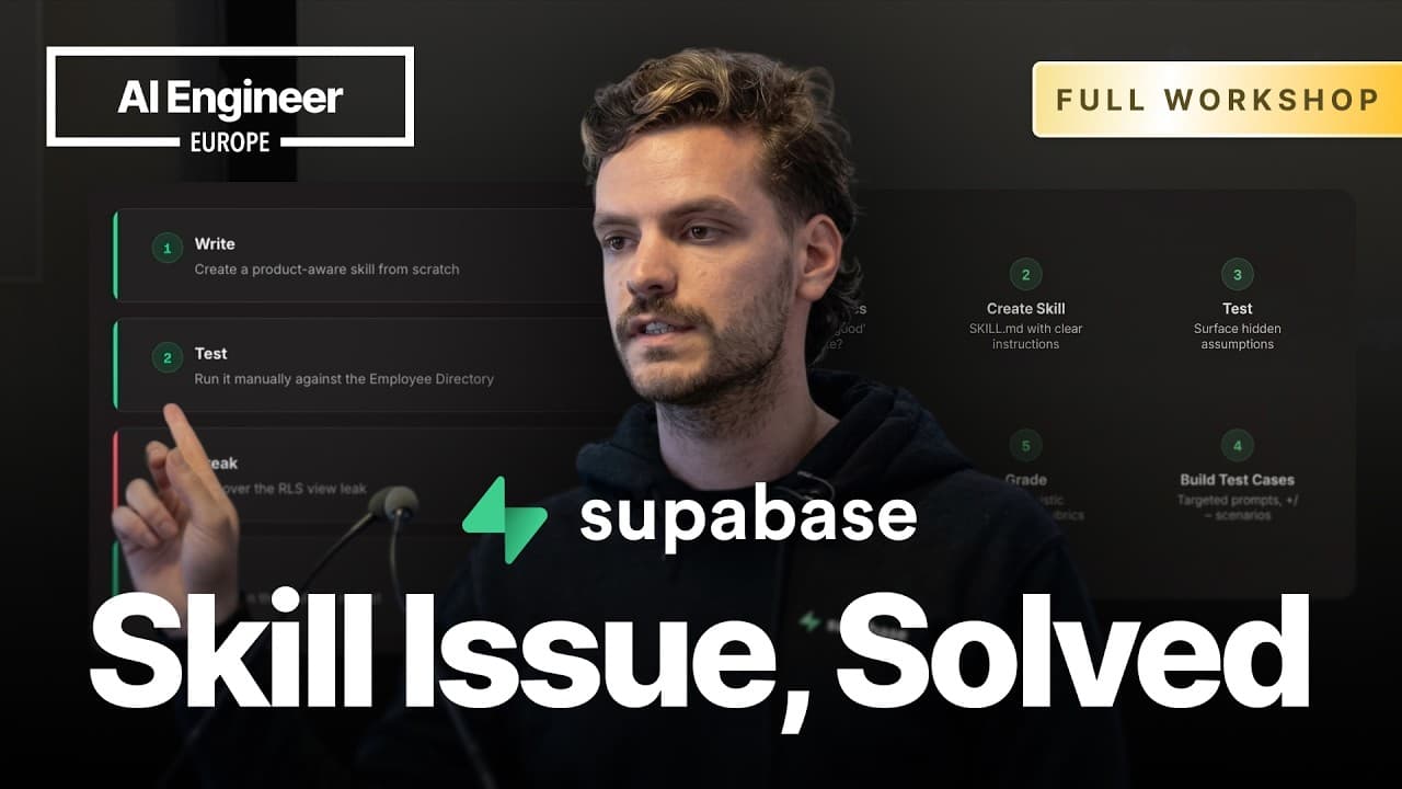 Skill Issue: How We Used AI to Make Agents Actually Good at Supabase — Pedro Rodrigues, Supabase
